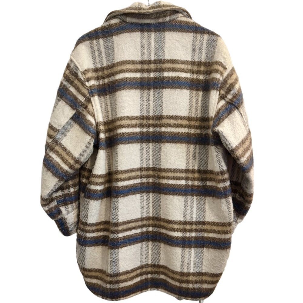 🧥 Plaid Wool Blend Shacket Coat | Size M - Picture 2 of 8